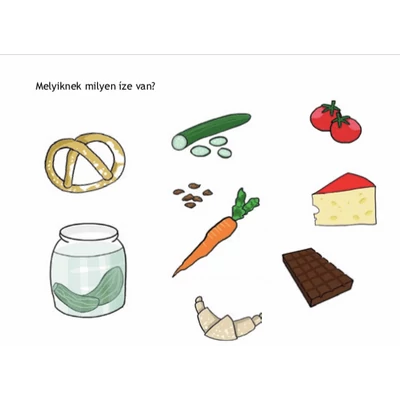 SzóKiMondóka - Móna és Marci kirándul: 4. A tisztáson (ízlelés) - szókártyás mesekönyv